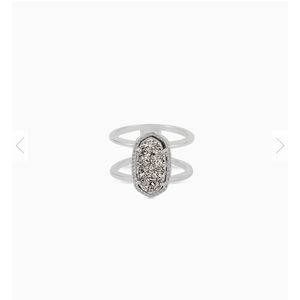 NWT Kendra Scott Elyse ring size 8 silver gunmetal